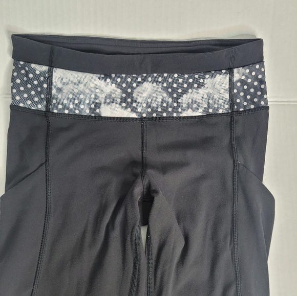 Lululemon Leggings Sz 4 Dide Pockets Full Length Polka Dots Waist - Picture 10 of 12